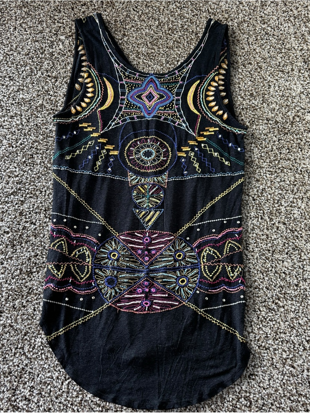 Free People- Beaded embellished mini tunic dress